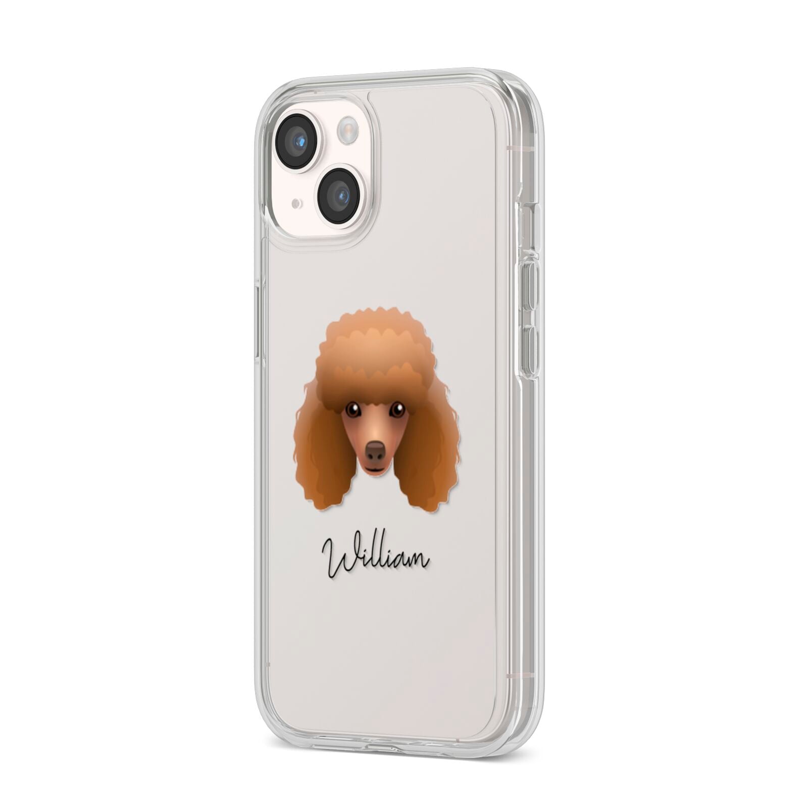 Toy Poodle Personalised iPhone 14 Clear Tough Case Starlight Angled Image