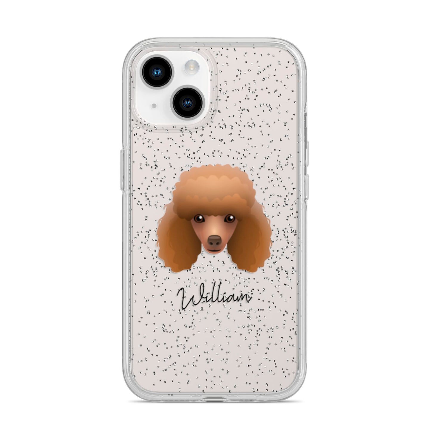 Toy Poodle Personalised iPhone 14 Glitter Tough Case Starlight