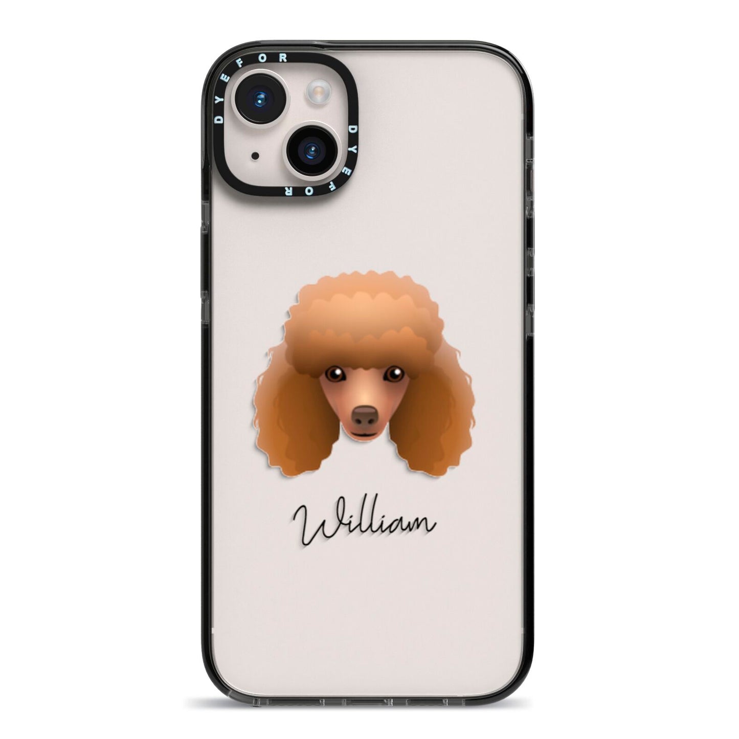 Toy Poodle Personalised iPhone 14 Plus Black Impact Case on Silver phone