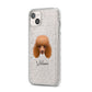 Toy Poodle Personalised iPhone 14 Plus Glitter Tough Case Starlight Angled Image