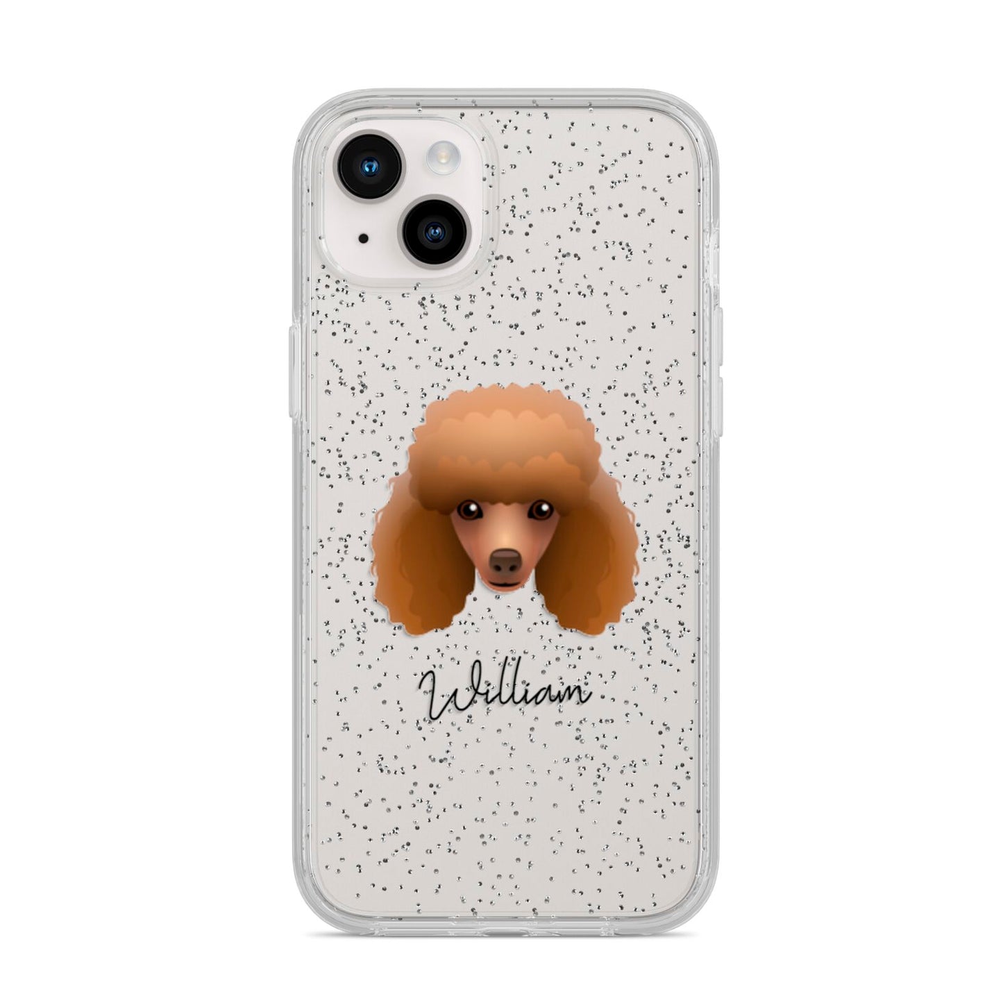 Toy Poodle Personalised iPhone 14 Plus Glitter Tough Case Starlight