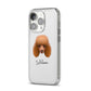 Toy Poodle Personalised iPhone 14 Pro Clear Tough Case Silver Angled Image