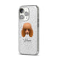 Toy Poodle Personalised iPhone 14 Pro Glitter Tough Case Silver Angled Image