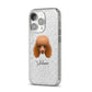 Toy Poodle Personalised iPhone 14 Pro Glitter Tough Case Silver Angled Image