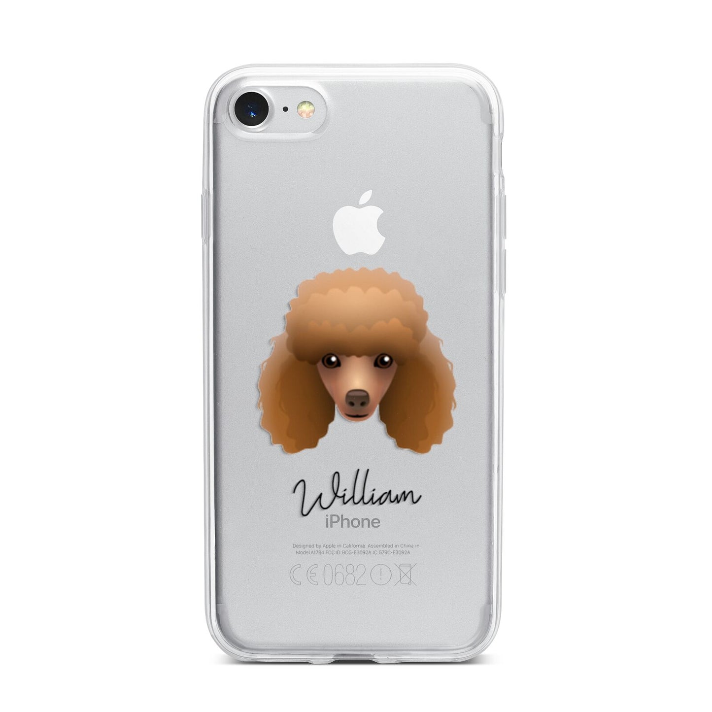 Toy Poodle Personalised iPhone 7 Bumper Case on Silver iPhone