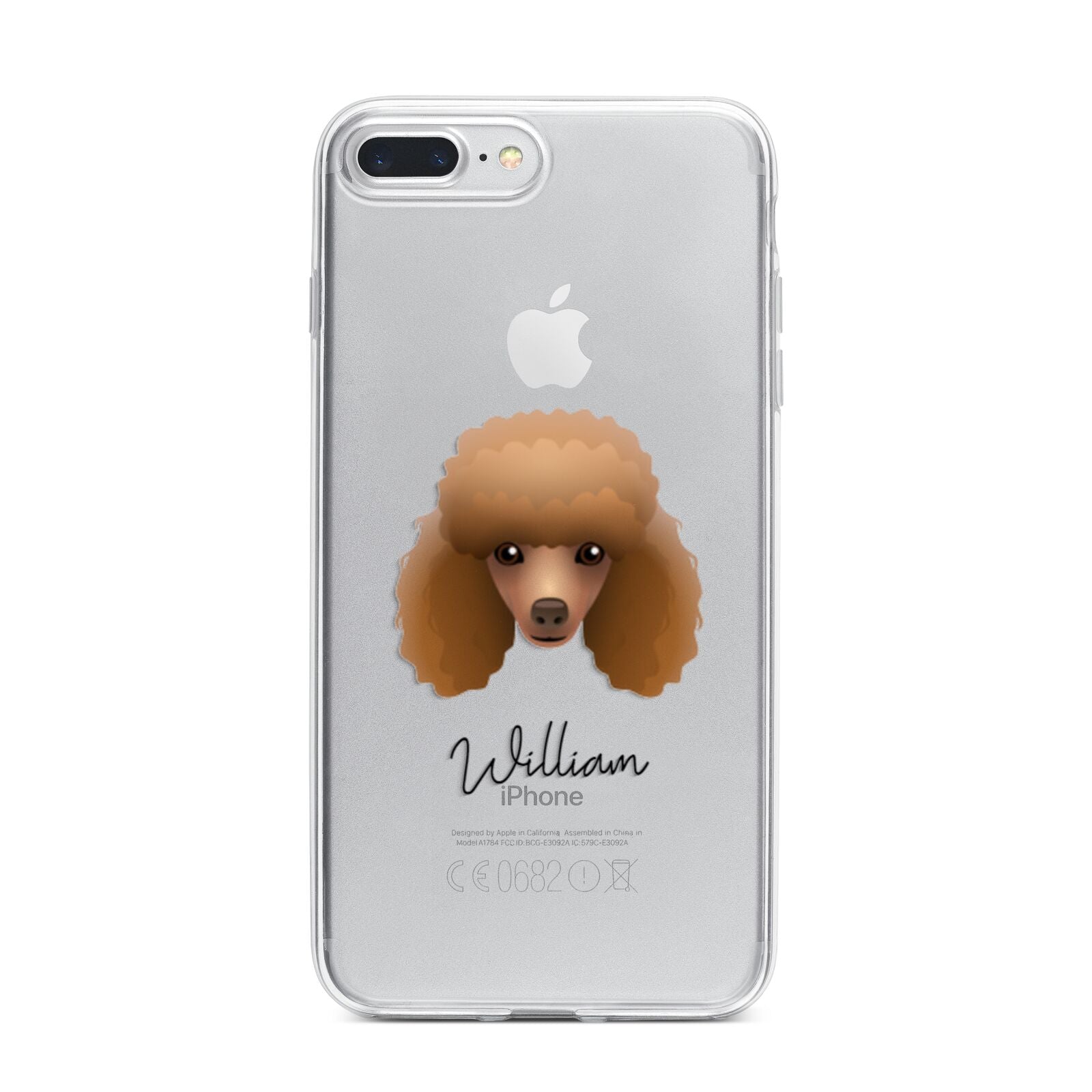 Toy Poodle Personalised iPhone 7 Plus Bumper Case on Silver iPhone