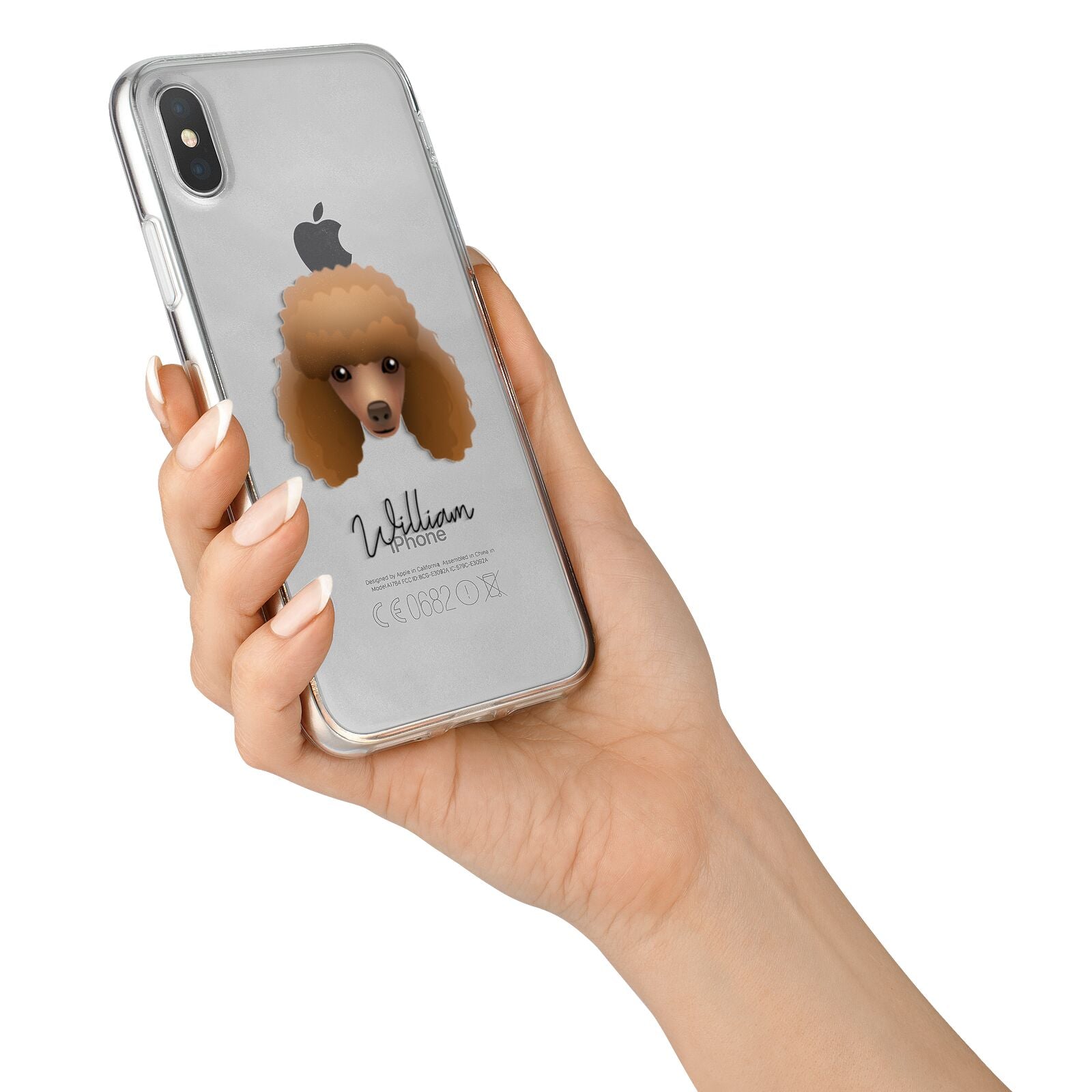 Toy Poodle Personalised iPhone X Bumper Case on Silver iPhone Alternative Image 2