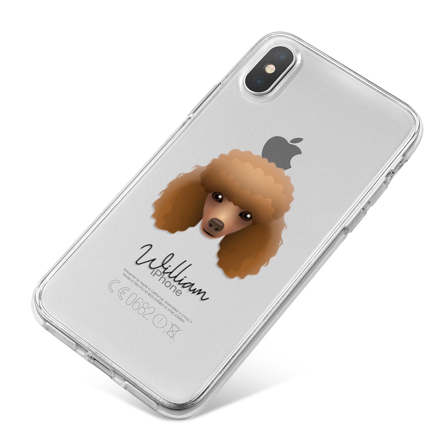 Toy Poodle Personalised iPhone X Bumper Case on Silver iPhone