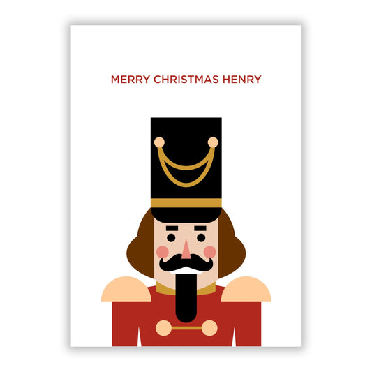 Traditional Nutcracker with Name A5 Flat Greetings Card