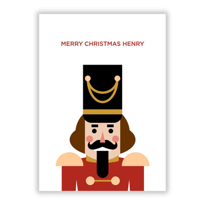 Traditional Nutcracker with Name A5 Flat Greetings Card