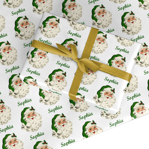 Traditionelles personalisiertes Verpackungspapier des Weihnachtsmanns