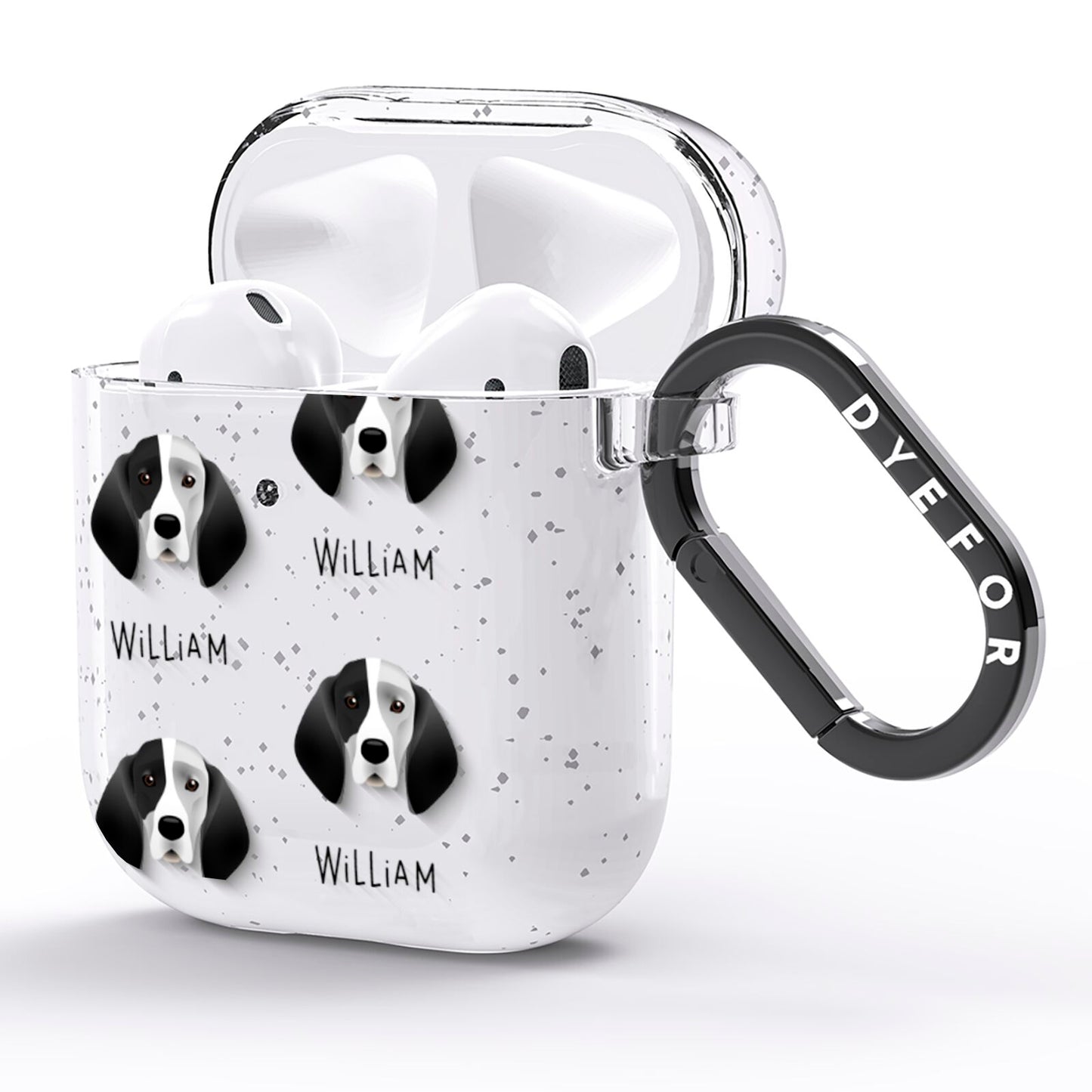 Trailhound Icon with Name AirPods Glitter Case Side Image