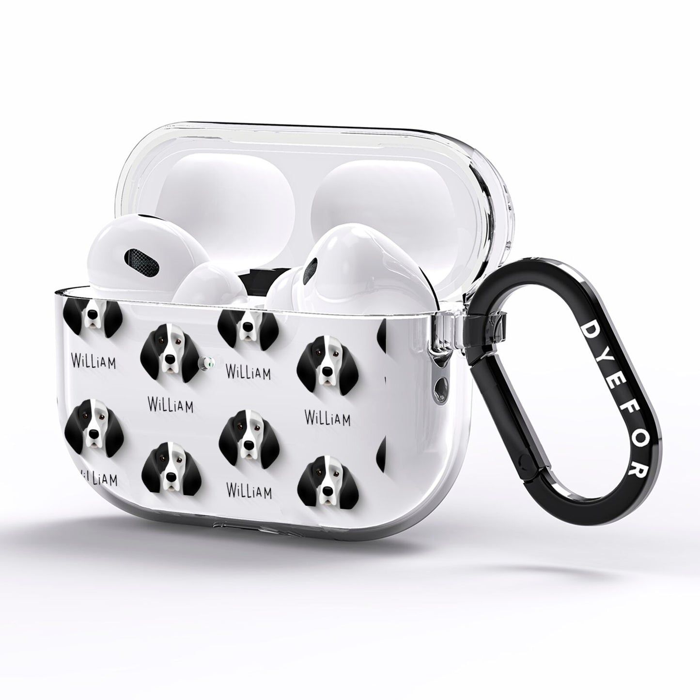 Trailhound Icon with Name AirPods Pro Clear Case Side Image