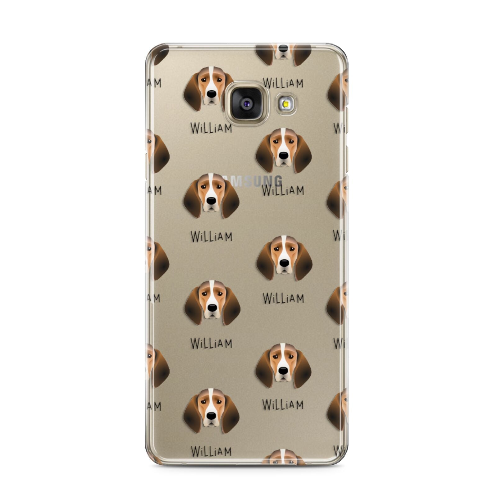 Trailhound Icon with Name Samsung Galaxy A3 2016 Case on gold phone