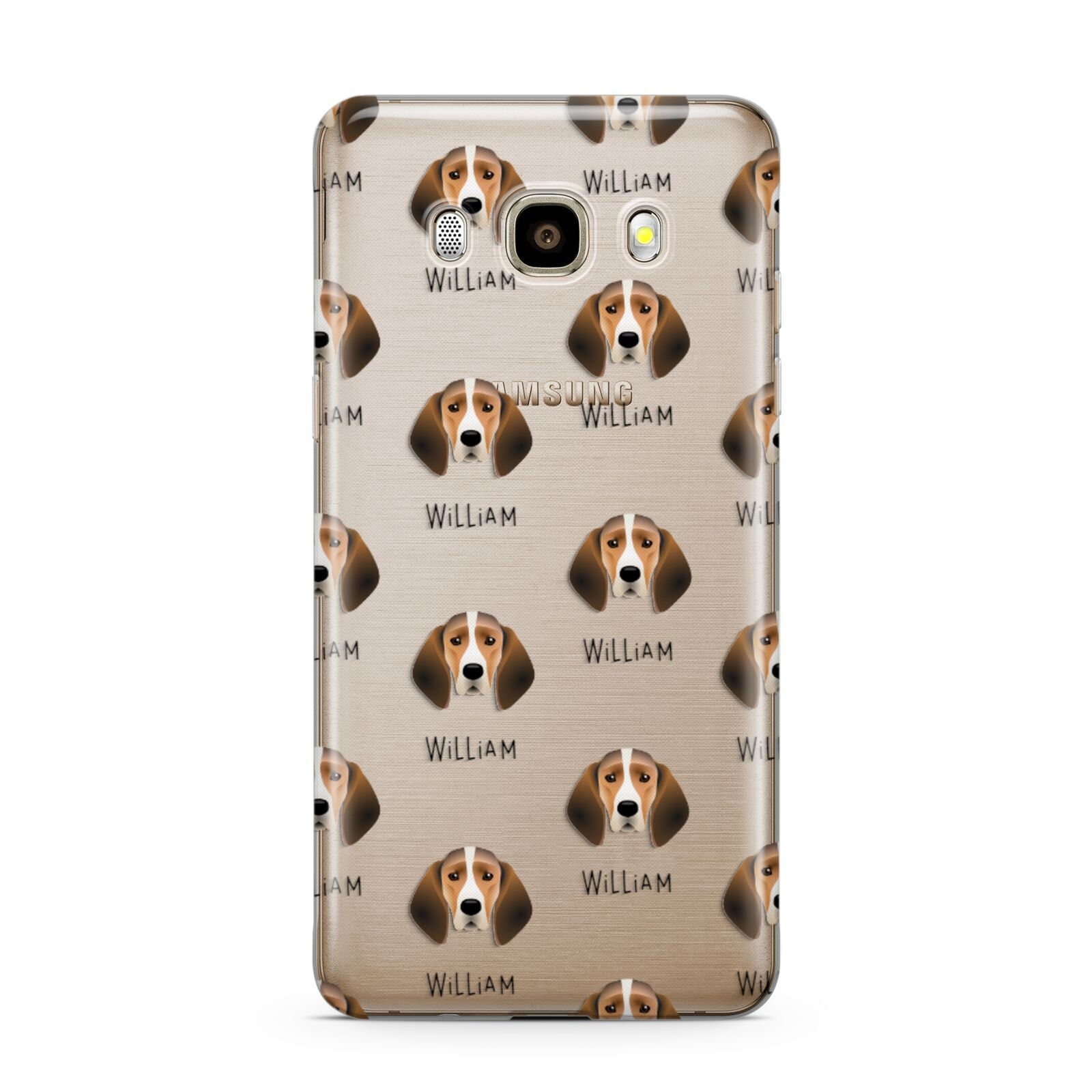 Trailhound Icon with Name Samsung Galaxy J7 2016 Case on gold phone