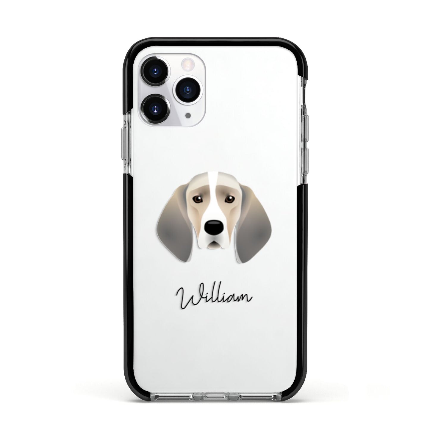 Trailhound Personalised Apple iPhone 11 Pro in Silver with Black Impact Case