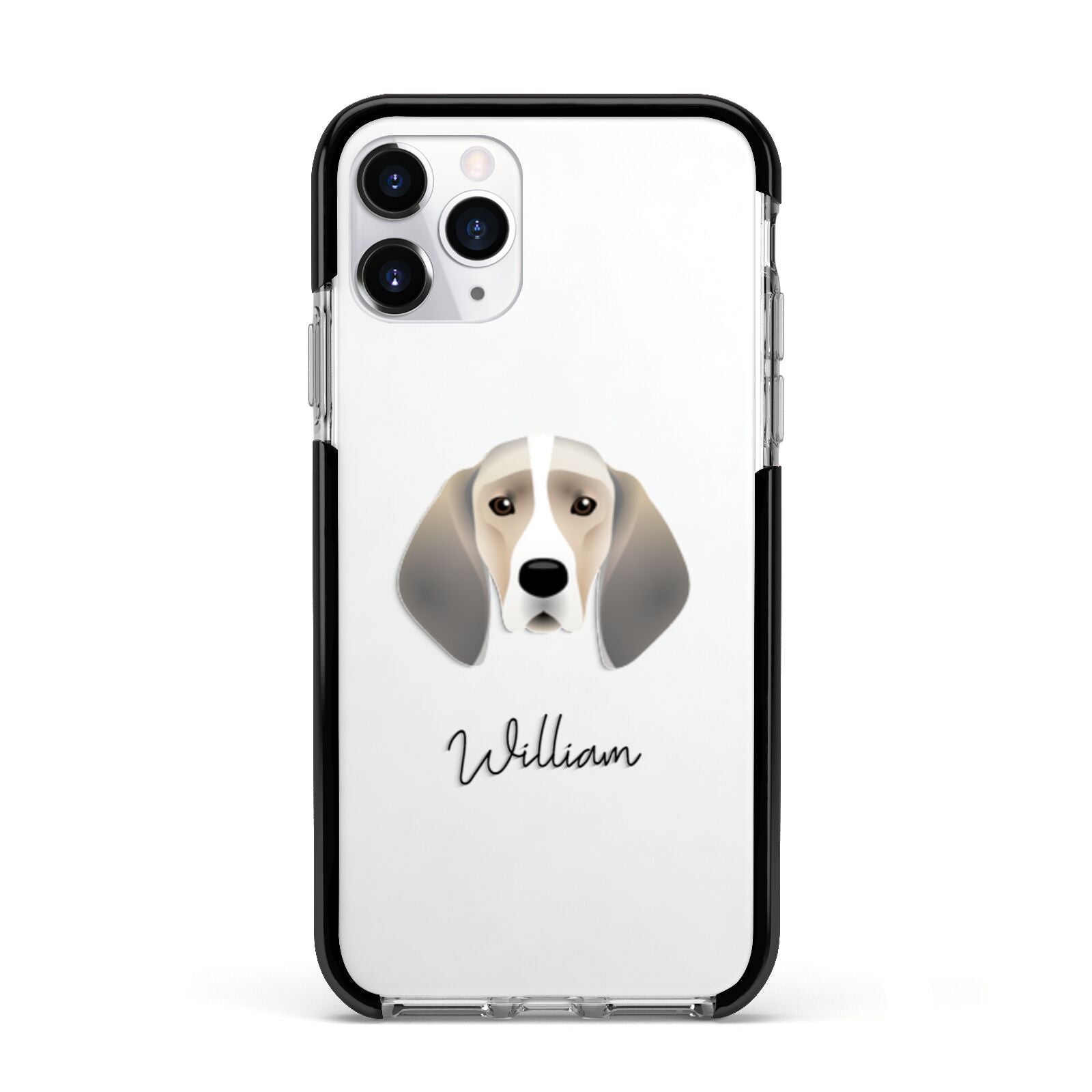 Trailhound Personalised Apple iPhone 11 Pro in Silver with Black Impact Case
