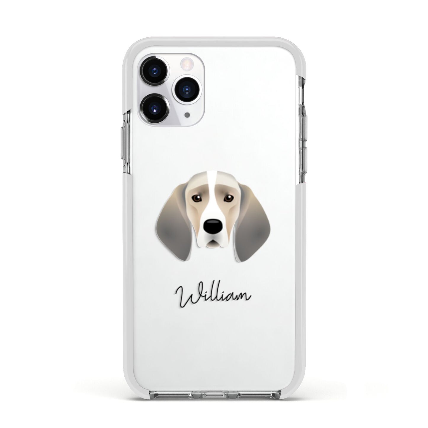 Trailhound Personalised Apple iPhone 11 Pro in Silver with White Impact Case