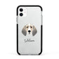 Trailhound Personalised Apple iPhone 11 in White with Black Impact Case
