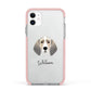 Trailhound Personalised Apple iPhone 11 in White with Pink Impact Case