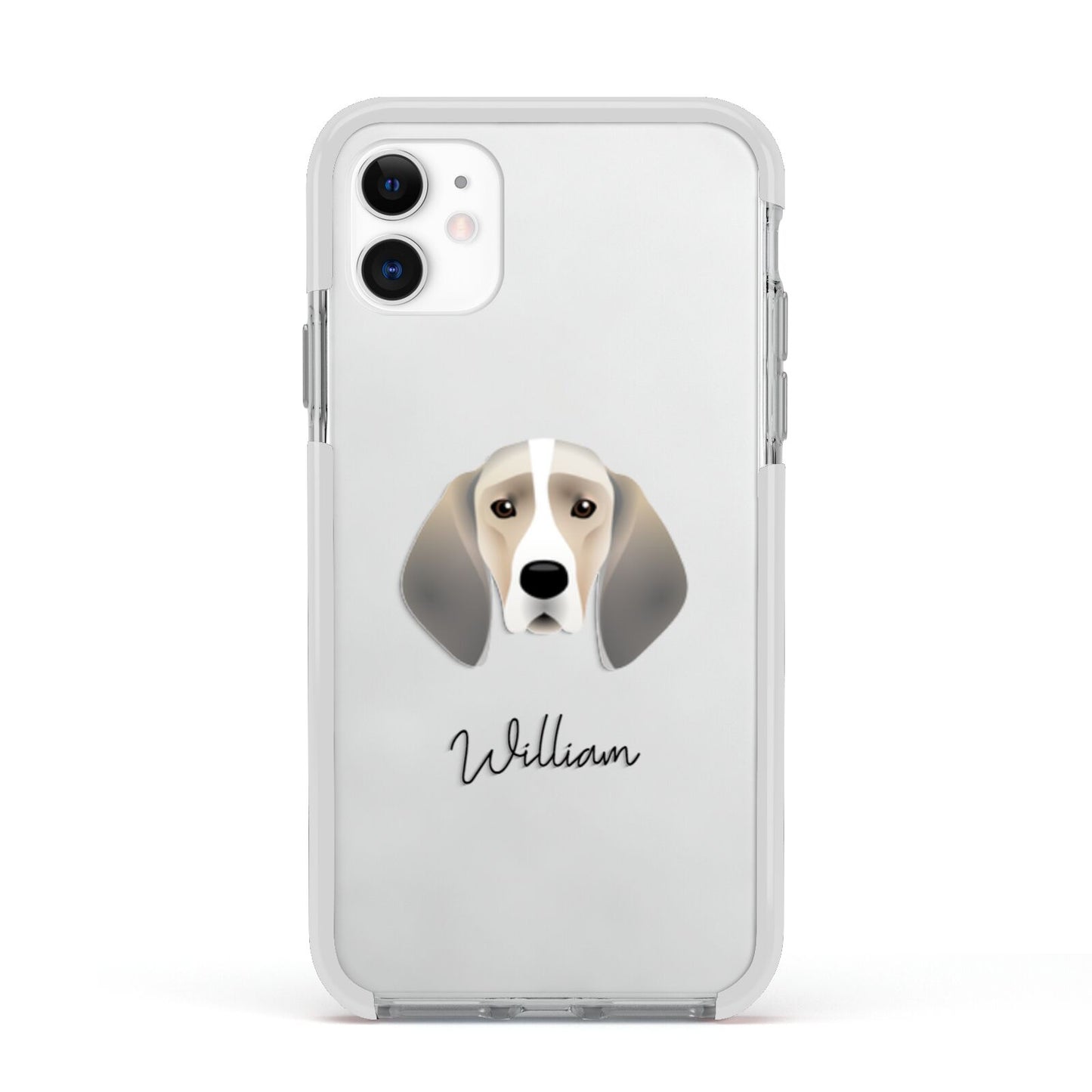 Trailhound Personalised Apple iPhone 11 in White with White Impact Case