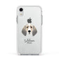 Trailhound Personalised Apple iPhone XR Impact Case White Edge on Silver Phone