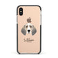 Trailhound Personalised Apple iPhone Xs Impact Case Black Edge on Gold Phone
