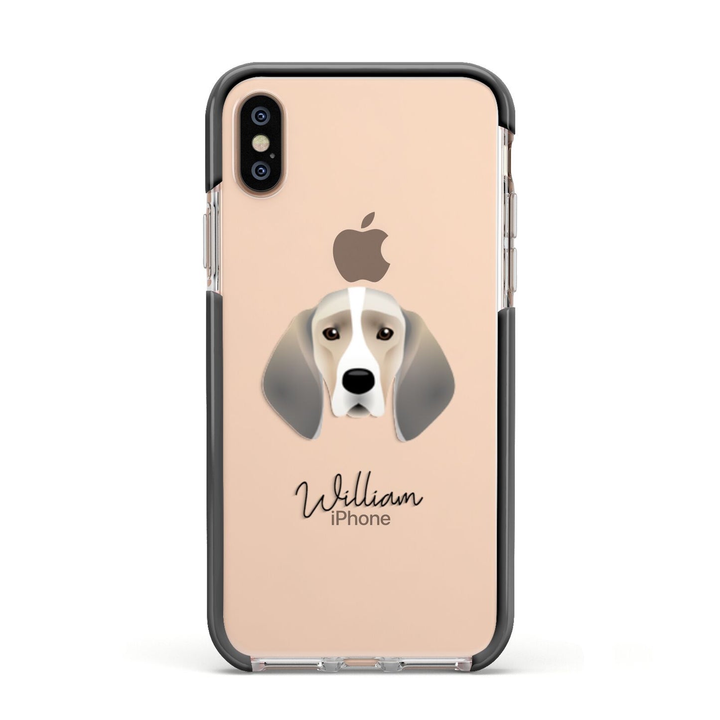 Trailhound Personalised Apple iPhone Xs Impact Case Black Edge on Gold Phone
