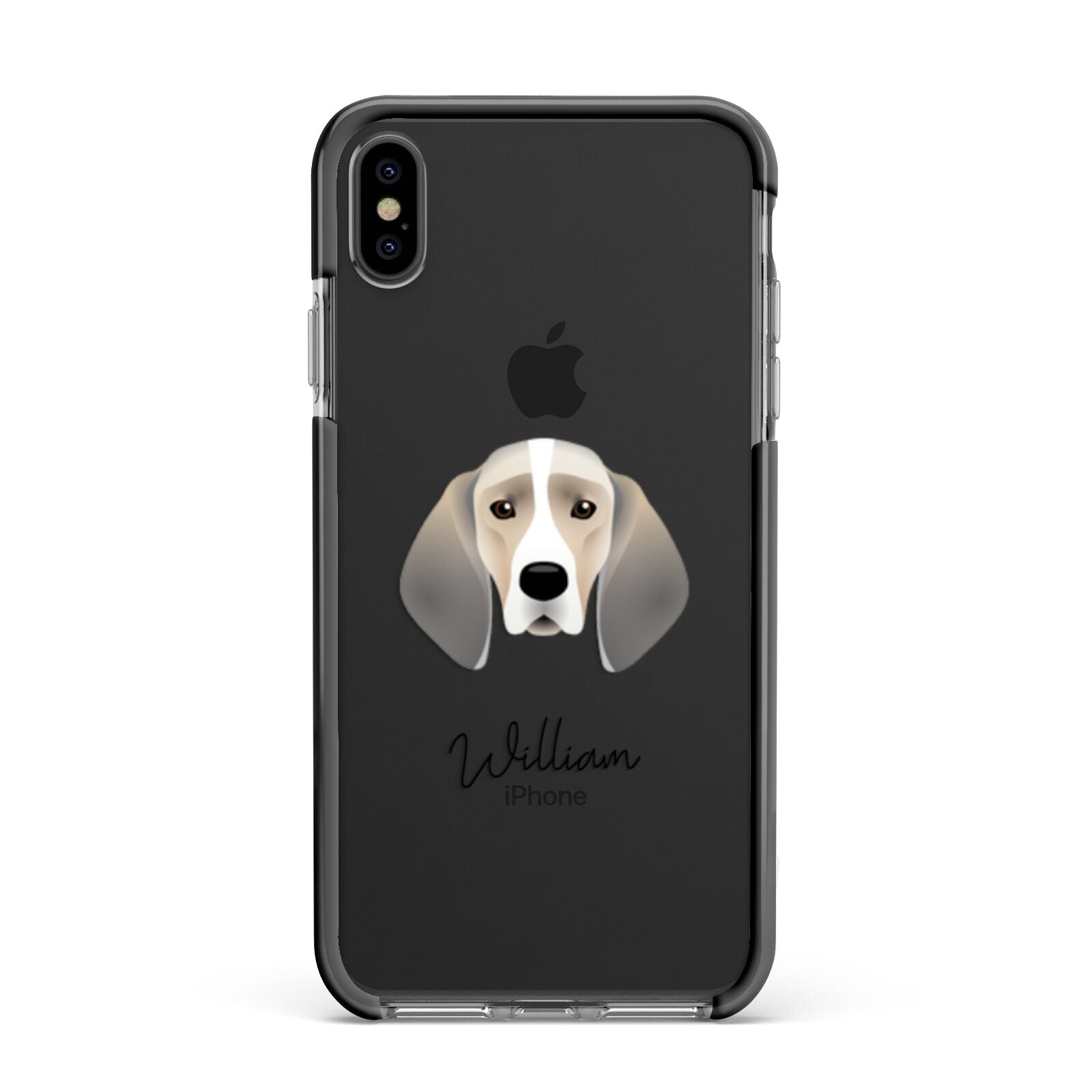 Trailhound Personalised Apple iPhone Xs Max Impact Case Black Edge on Black Phone