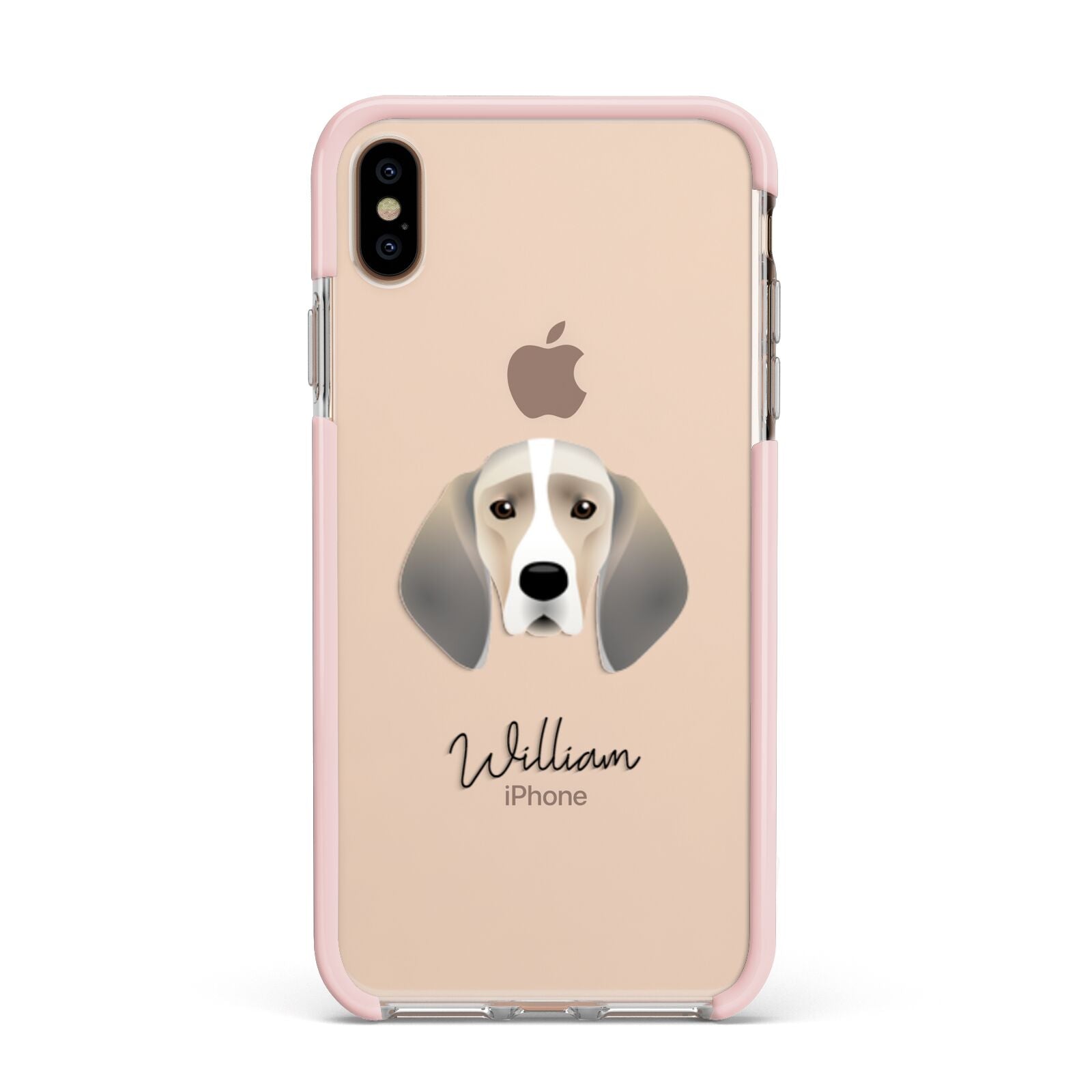 Trailhound Personalised Apple iPhone Xs Max Impact Case Pink Edge on Gold Phone