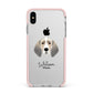 Trailhound Personalised Apple iPhone Xs Max Impact Case Pink Edge on Silver Phone