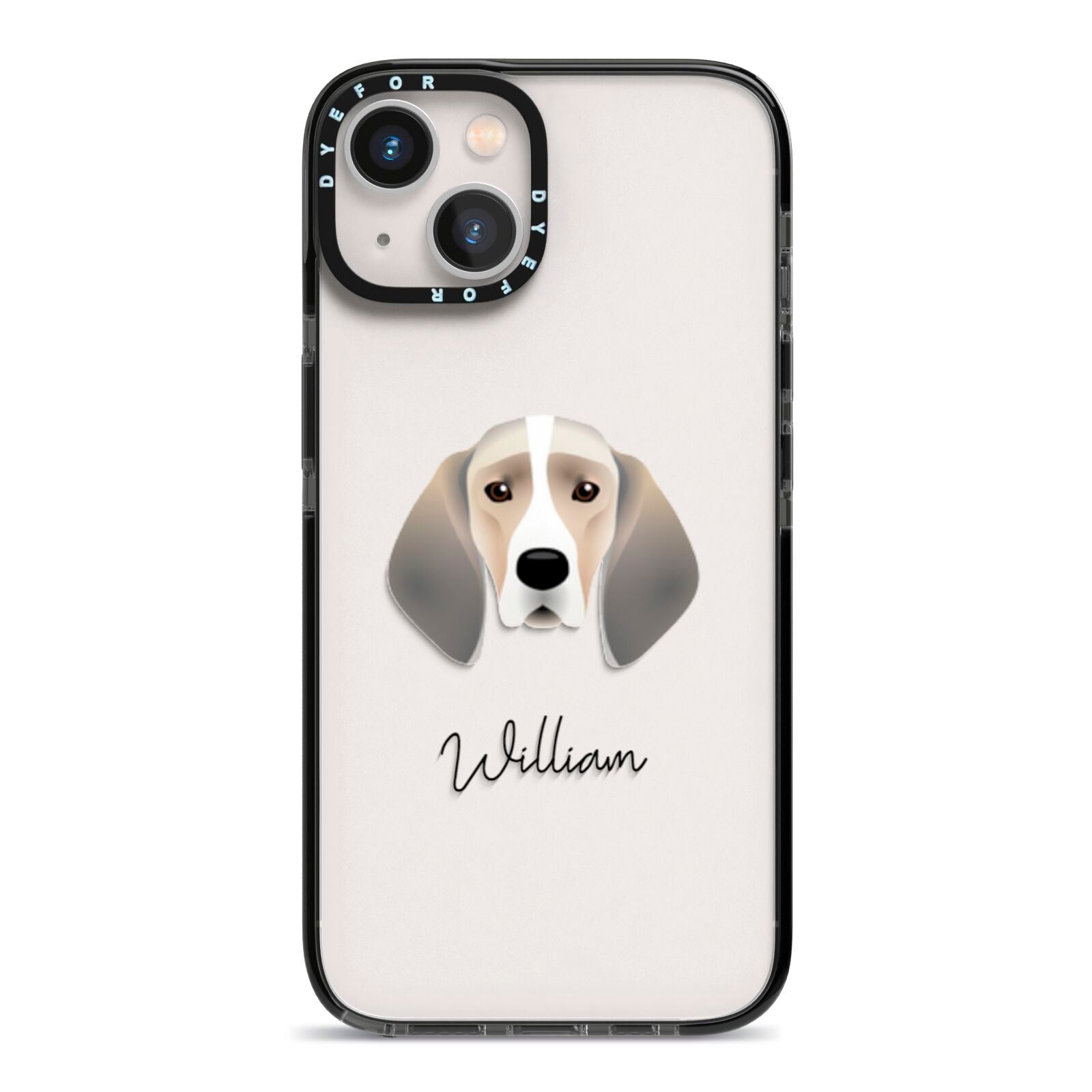 Trailhound Personalised iPhone 13 Black Impact Case on Silver phone