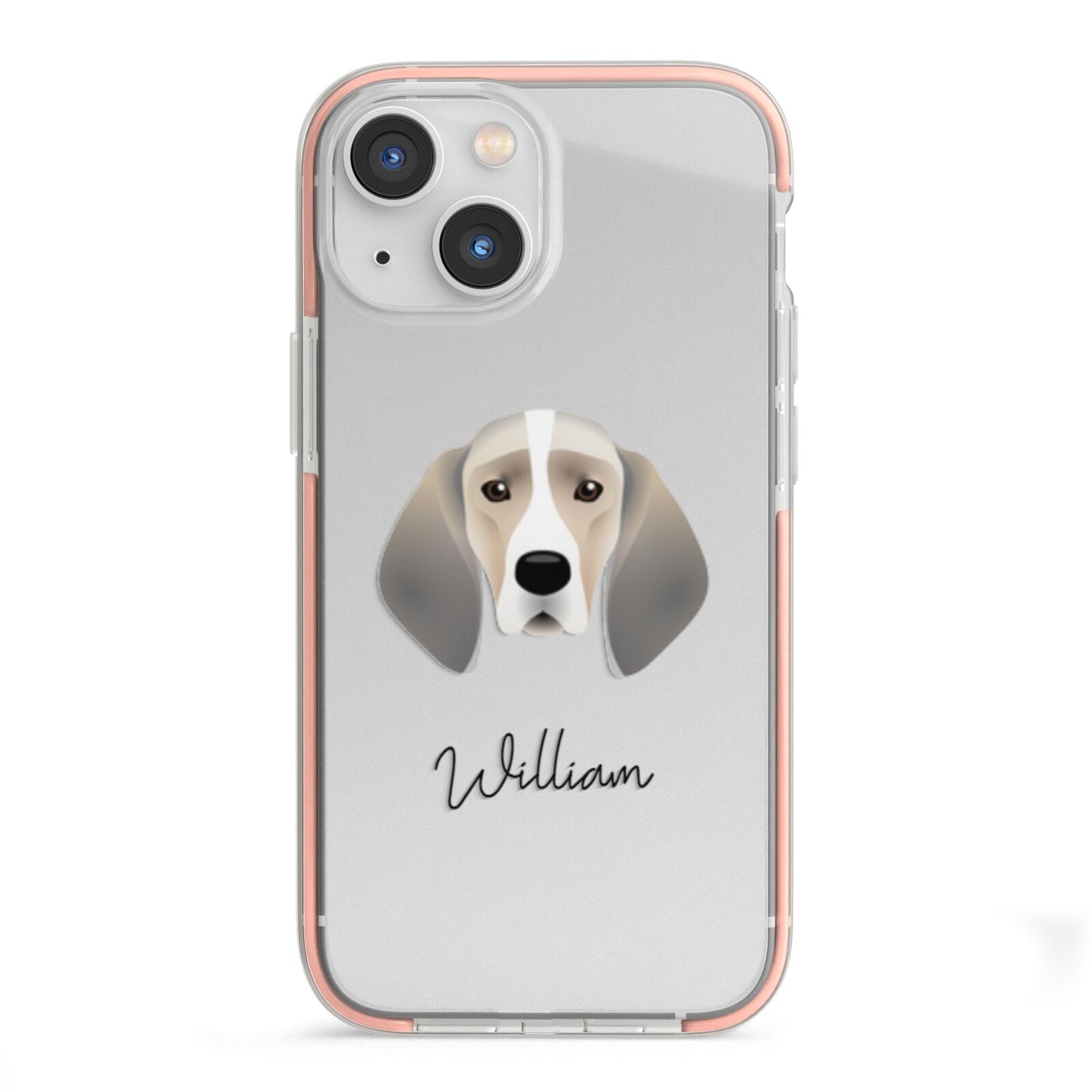 Trailhound Personalised iPhone 13 Mini TPU Impact Case with Pink Edges