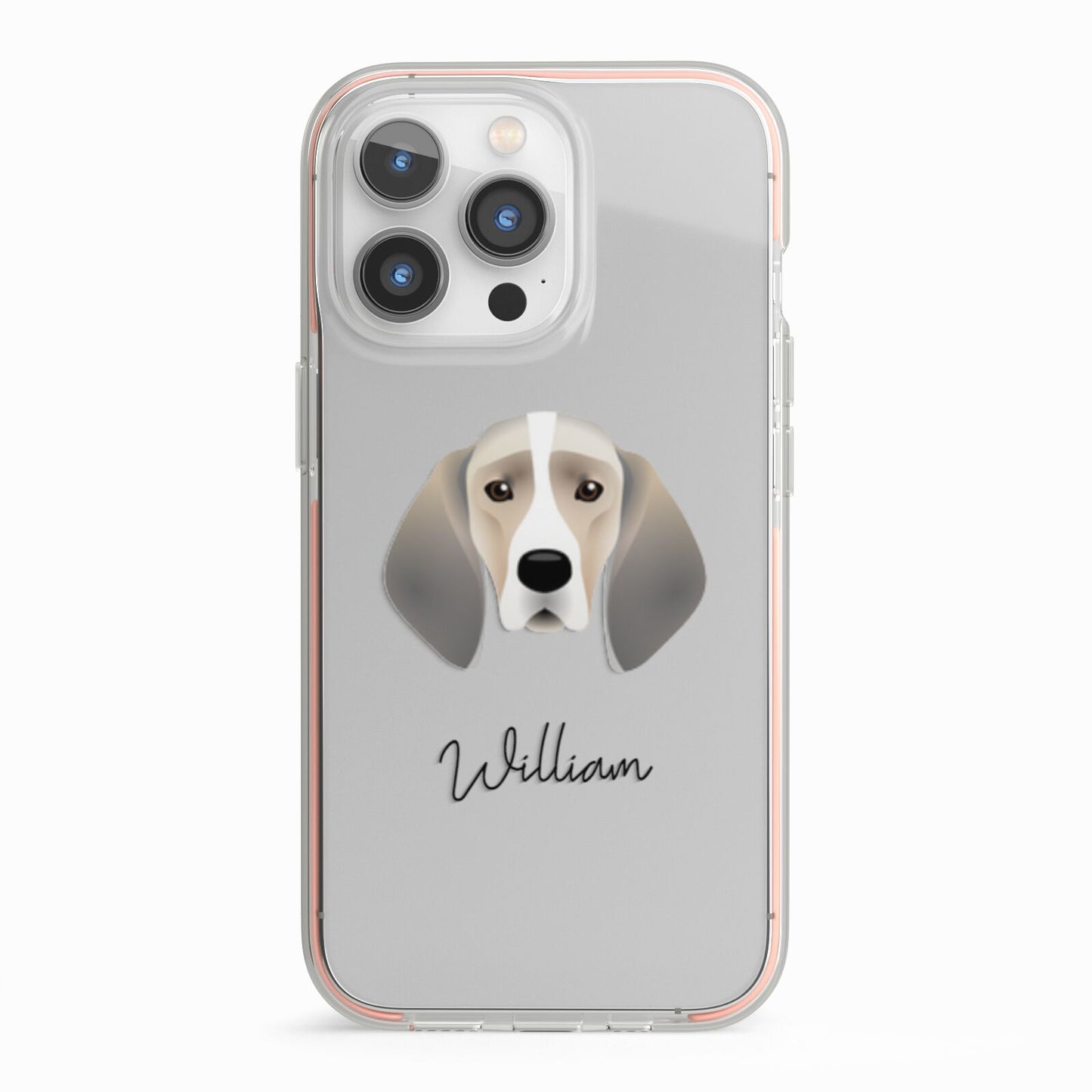 Trailhound Personalised iPhone 13 Pro TPU Impact Case with Pink Edges