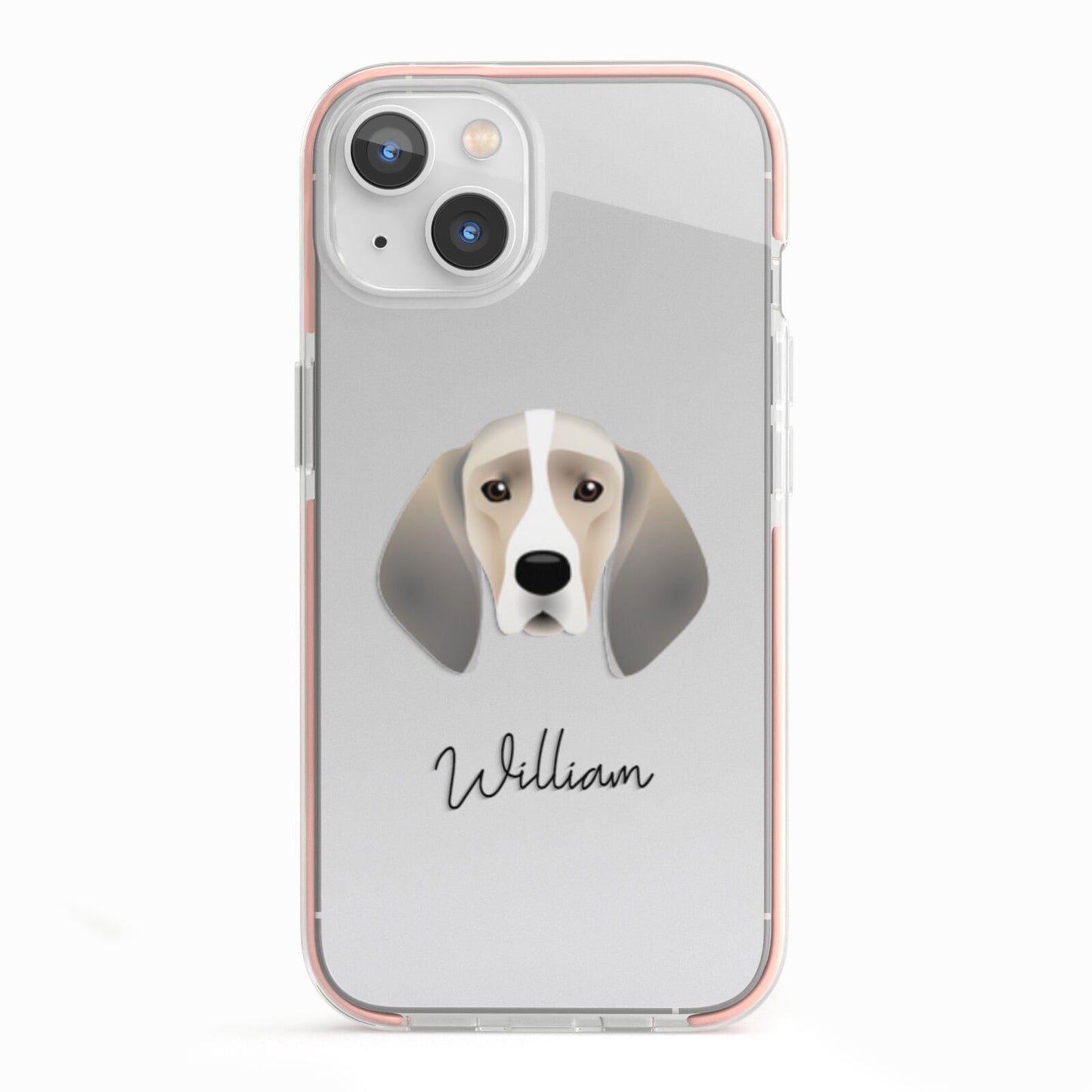 Trailhound Personalised iPhone 13 TPU Impact Case with Pink Edges