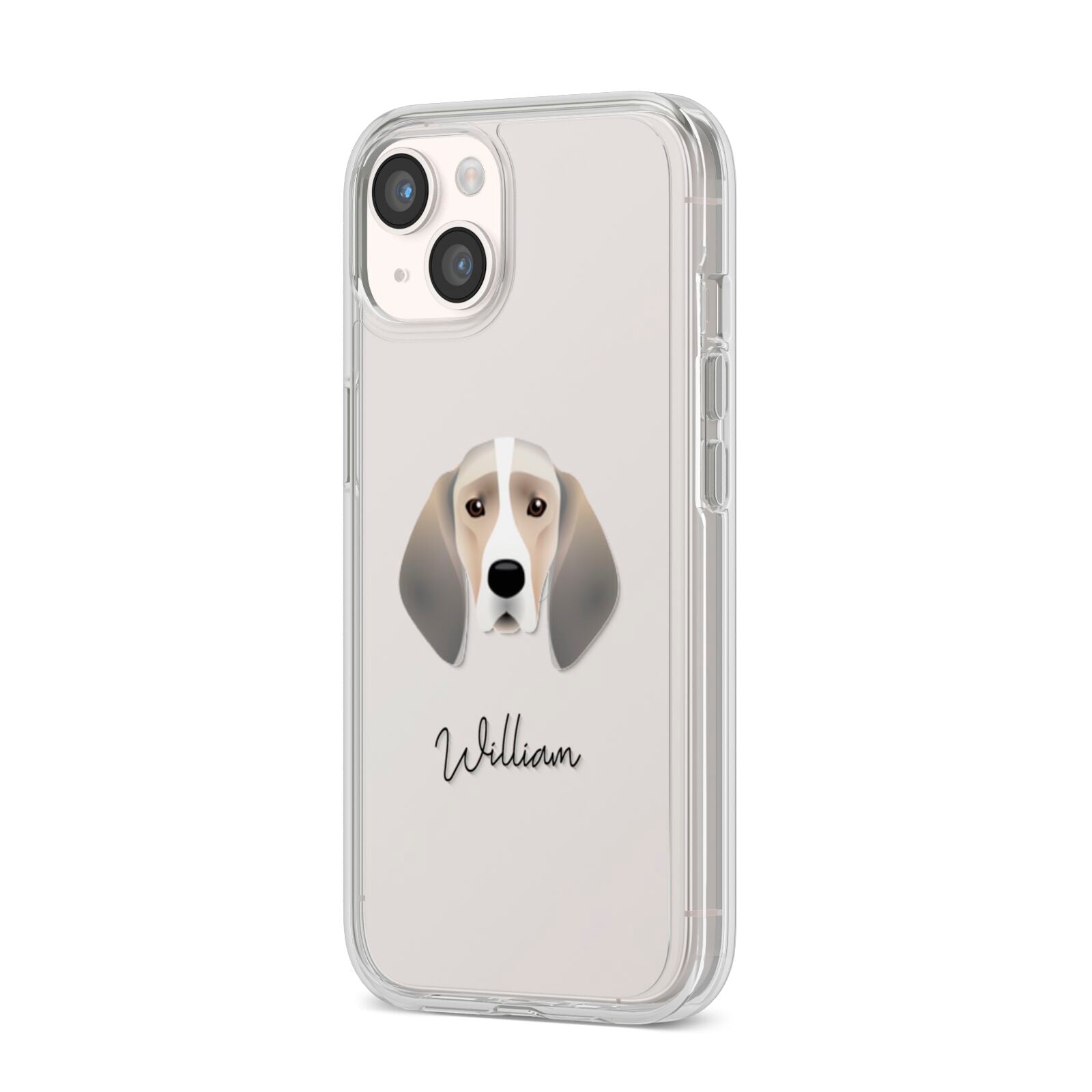 Trailhound Personalised iPhone 14 Clear Tough Case Starlight Angled Image
