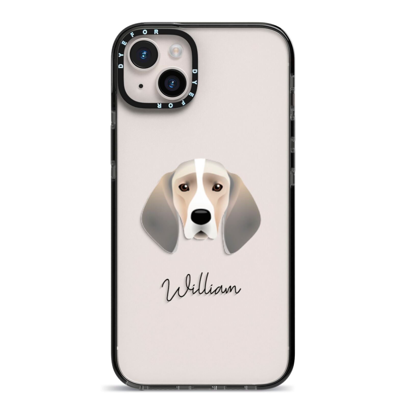 Trailhound Personalised iPhone 14 Plus Black Impact Case on Silver phone