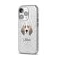 Trailhound Personalised iPhone 14 Pro Glitter Tough Case Silver Angled Image