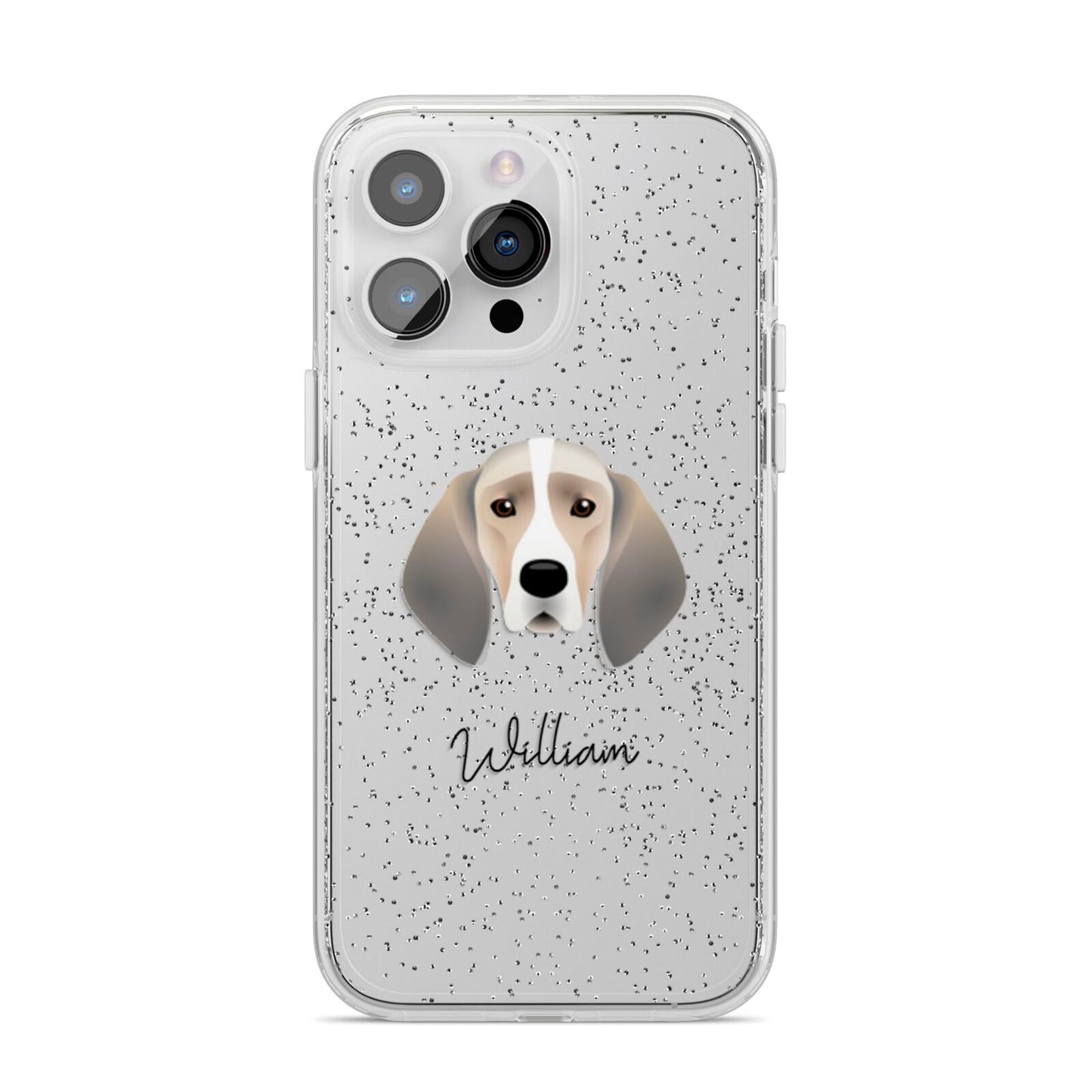 Trailhound Personalised iPhone 14 Pro Max Glitter Tough Case Silver