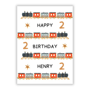 Train Personalised Happy Birthday Greetings Card