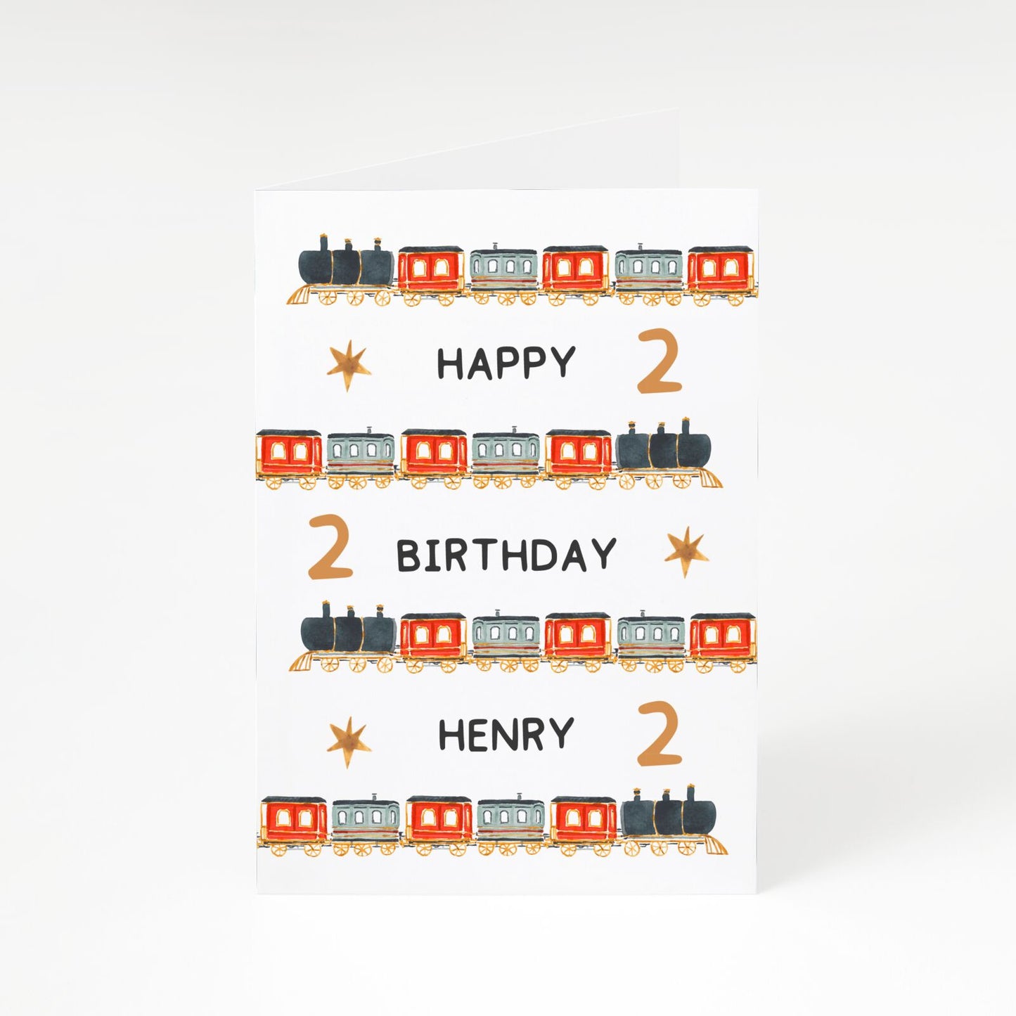Train Personalised Happy Birthday A5 Greetings Card