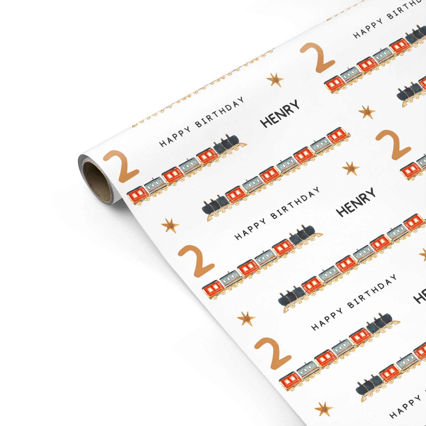 Train Personalised Happy Birthday Personalised Gift Wrap