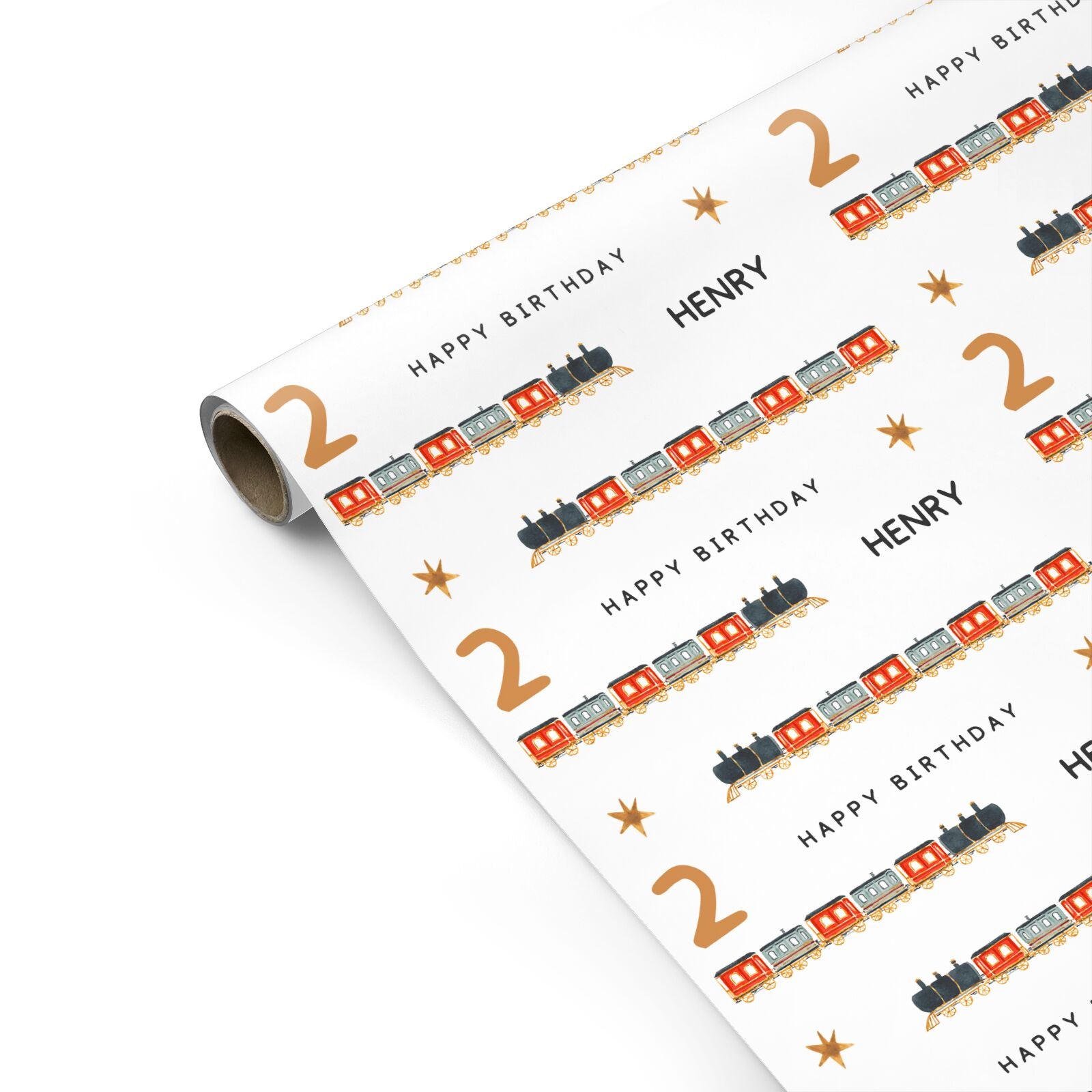 Train Personalised Happy Birthday Personalised Gift Wrap