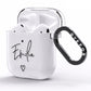 Transparent Black Handwritten Name AirPods Clear Case Side Image