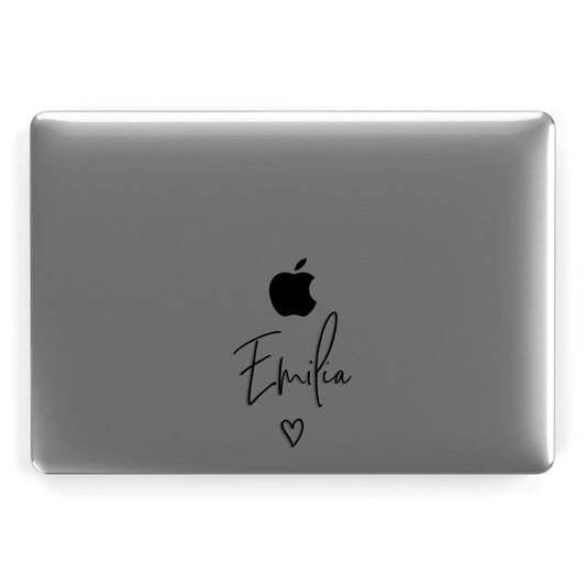 Transparent Black Handwritten Name Apple MacBook Case