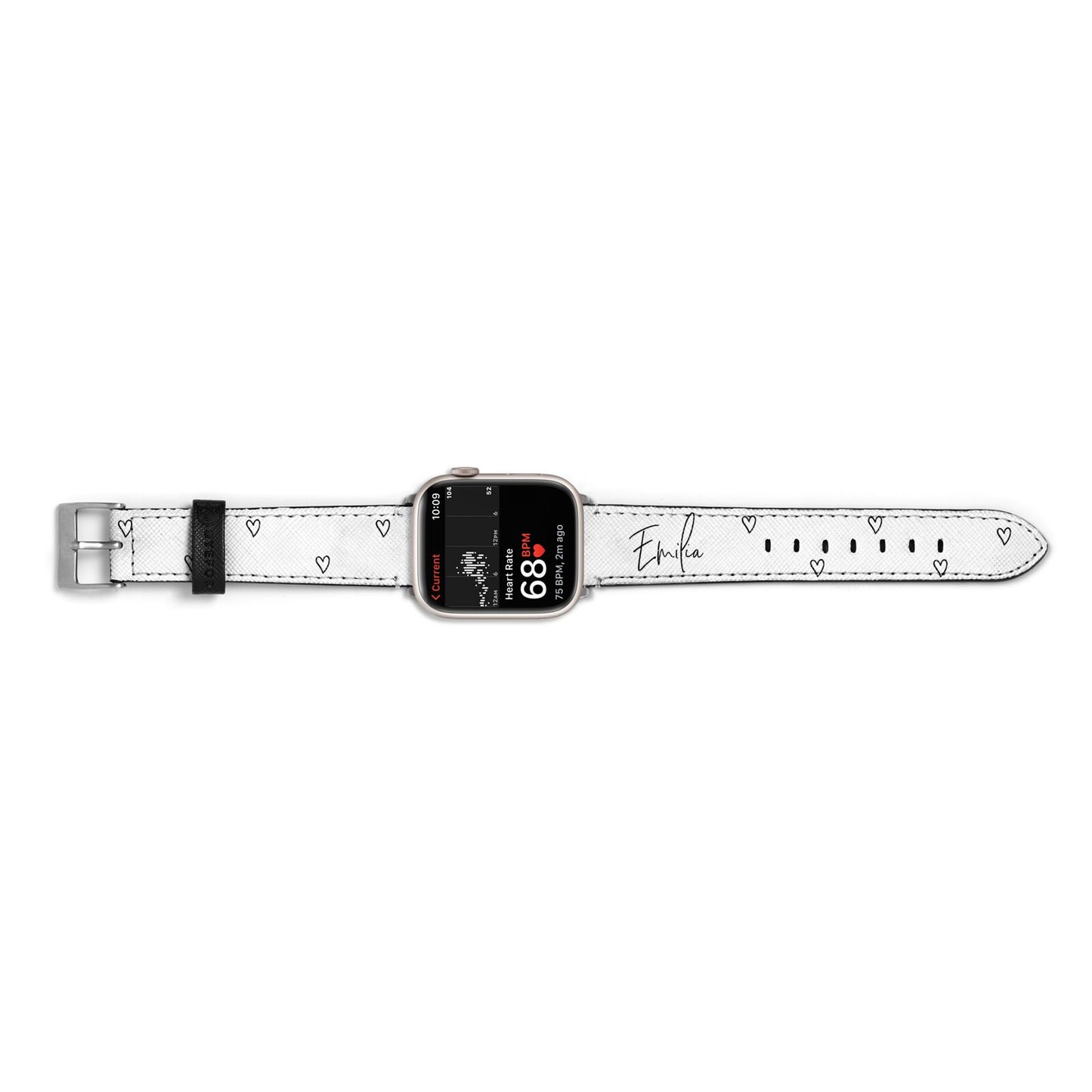 Transparent Black Handwritten Name Apple Watch Strap Size 38mm Landscape Image Silver Hardware