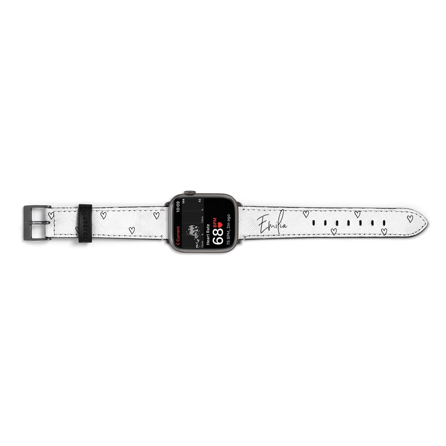 Transparent Black Handwritten Name Apple Watch Strap Size 38mm Landscape Image Space Grey Hardware