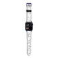 Transparent Black Handwritten Name Apple Watch Strap Size 38mm with Blue Hardware