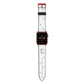 Transparent Black Handwritten Name Apple Watch Strap with Red Hardware