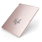 Transparent Black Handwritten Name Apple iPad Case on Rose Gold iPad Side View